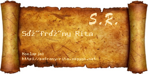 Sáfrány Rita névjegykártya