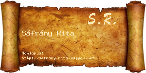 Sáfrány Rita névjegykártya