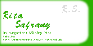 rita safrany business card