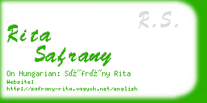 rita safrany business card